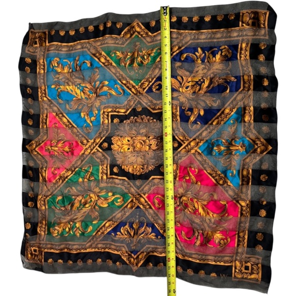 WORTH Women’s Elegant Silk Gold Detailing Scarf - Picture 12 of 14